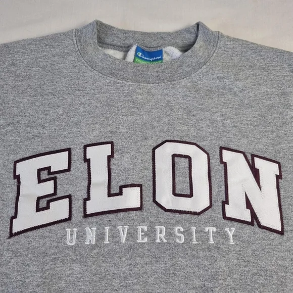 Champion Sweatshirt USA Elon University Sweater Grey Pullover Mens Size Medium. - Picture 3 of 7